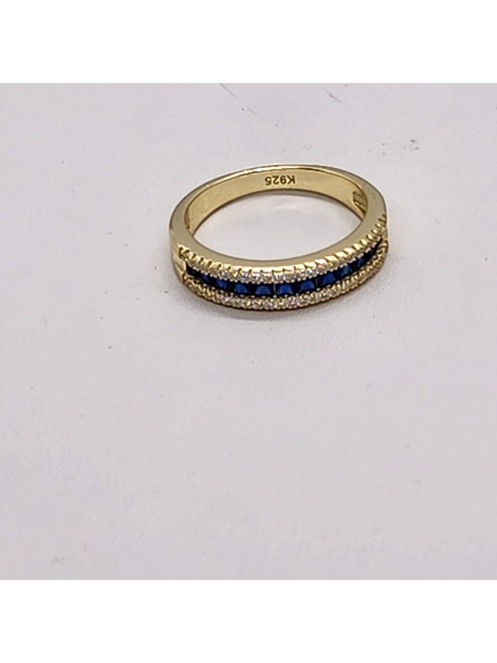 Brand New Sterling Silver 925 Blue Cubic Zirconia Stones Ring